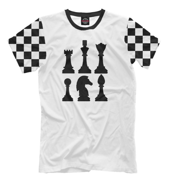 Мужская футболка с изображением Chess цвета Молочно-белый