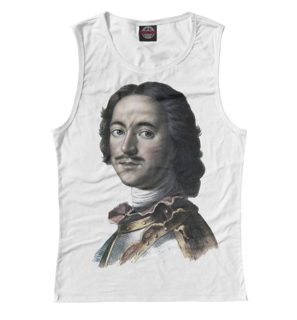 Майка для девочки с изображением Петр 1 цвета Белый