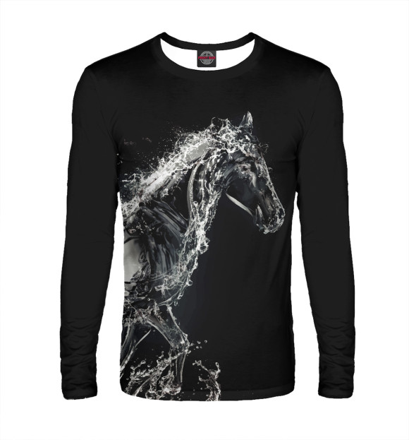 Мужской лонгслив с изображением Racehorse цвета Белый