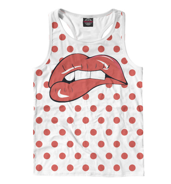 Мужская майка-борцовка с изображением Губы поп-арт цвета Белый