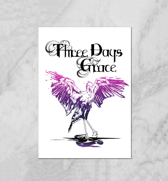 Плакат с изображением Three Days Grace цвета Белый
