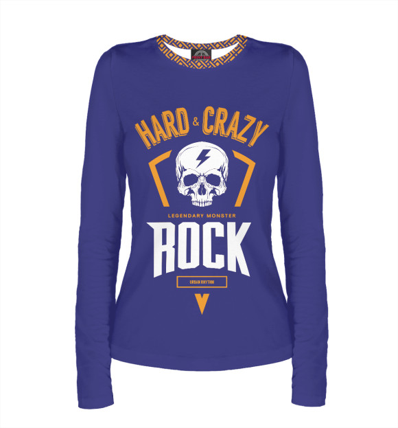 Женский лонгслив с изображением Rock цвета Белый