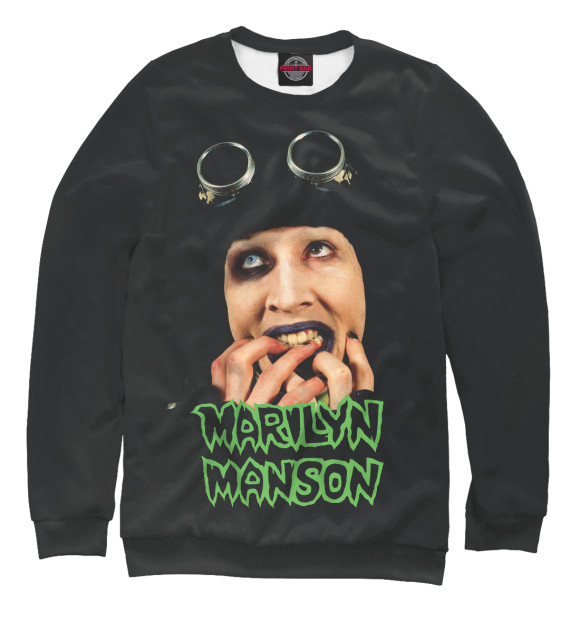 Женский свитшот с изображением Marilyn Manson цвета Белый