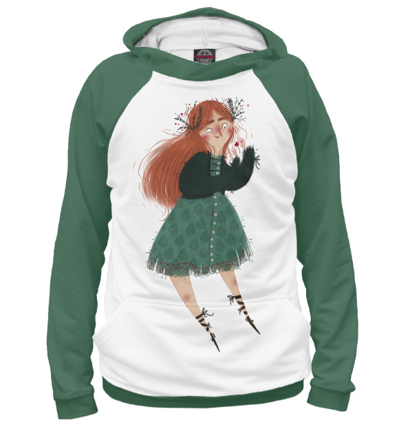 Мужское худи с изображением Девочкам цвета Белый