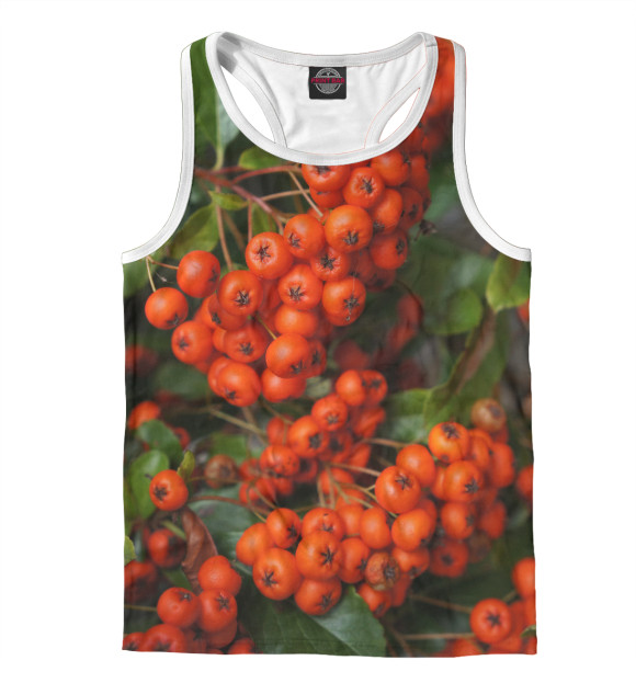 Мужская майка-борцовка с изображением Рябина цвета Белый