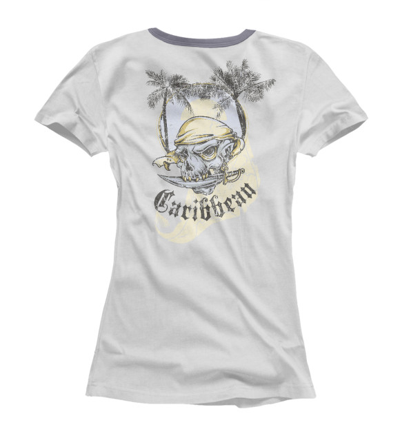 Женская футболка с изображением Пират цвета Белый