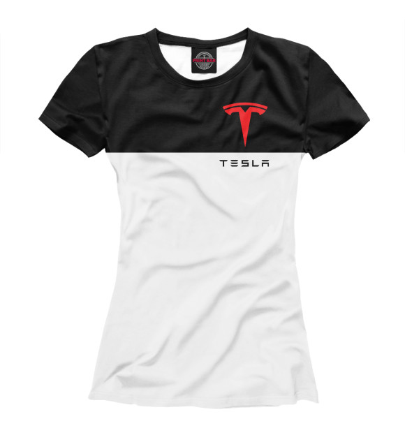 Женская футболка с изображением Tesla цвета Белый