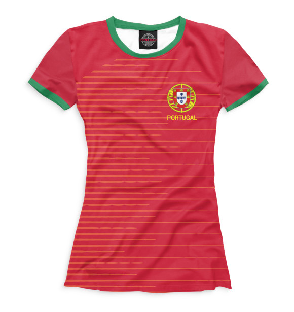 Женская футболка с изображением Сборная Португалии цвета Белый
