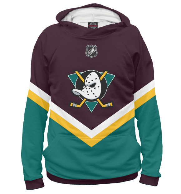 Женское худи с изображением Anaheim Ducks цвета Белый