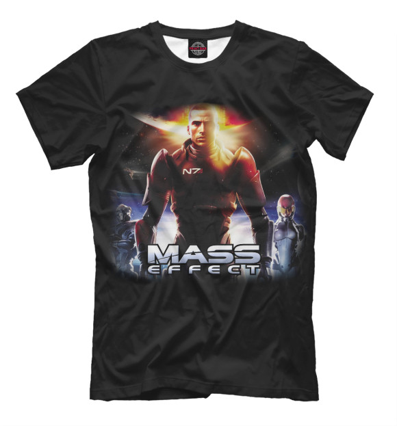 Мужская футболка с изображением Mass Effect цвета Черный