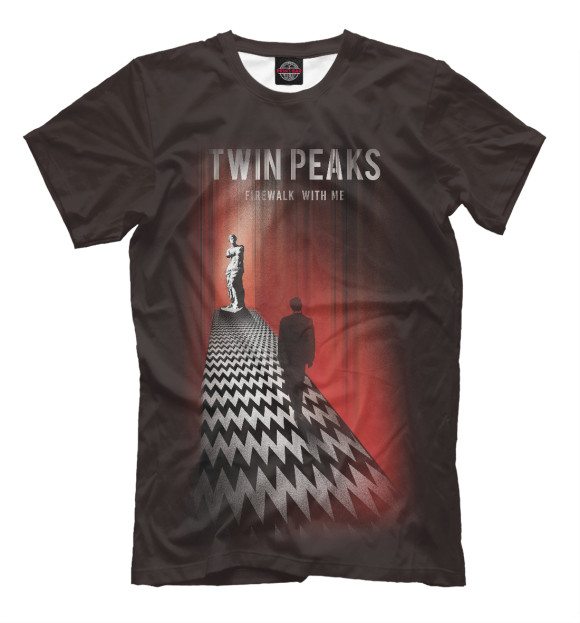Мужская футболка с изображением Twin Peaks цвета Молочно-белый