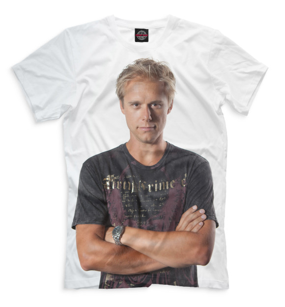 Футболка для мальчиков с изображением Armin van Buuren цвета Молочно-белый