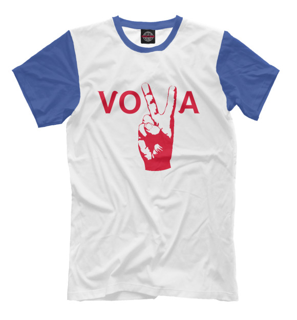 Мужская футболка с изображением VOVA цвета Молочно-белый