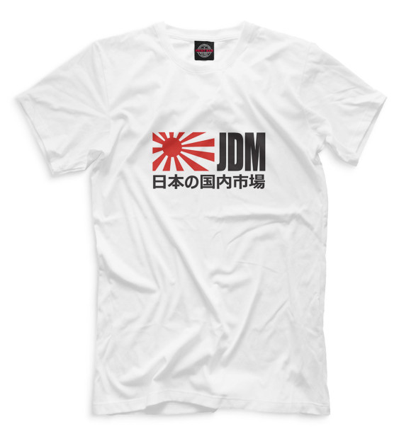 Мужская футболка с изображением JDM цвета Белый