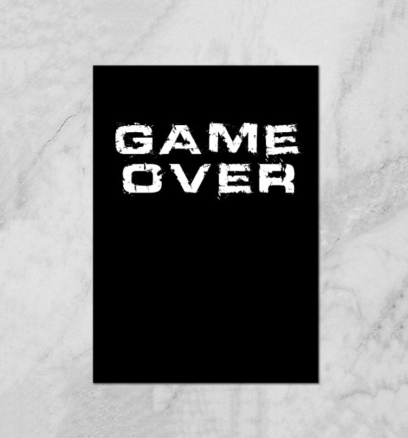 Плакат с изображением Game Over цвета Белый