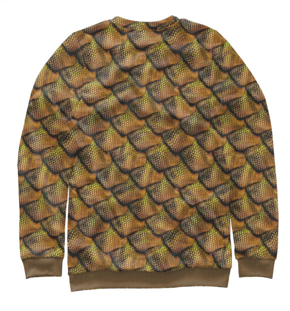 Мужской свитшот с изображением Чешуя динозавра цвета Белый