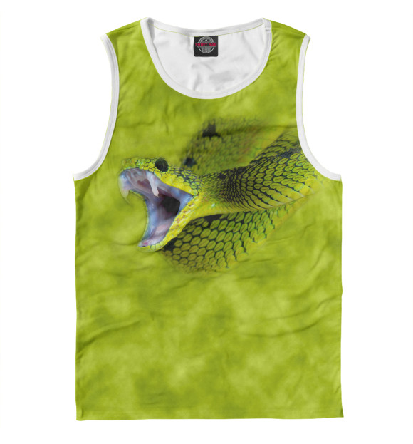 Майка для мальчика с притом Змея цвета Белый Майка для мальчика с изображением Змея цвета Белый