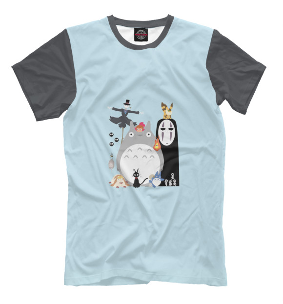 Мужская футболка с изображением Studio Ghibli цвета Молочно-белый