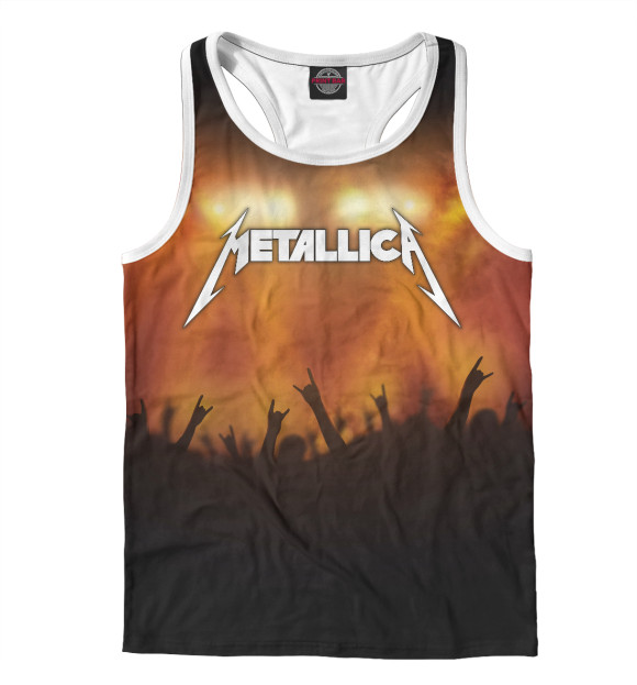 Мужская майка-борцовка с изображением Metallica цвета Белый