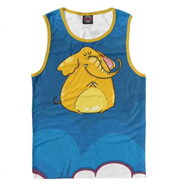 Майка для мальчика с изображением Желтый слоненок цвета Белый