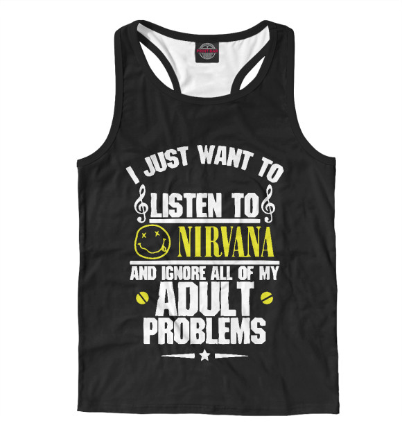 Мужская майка-борцовка с изображением Nirvana цвета Белый