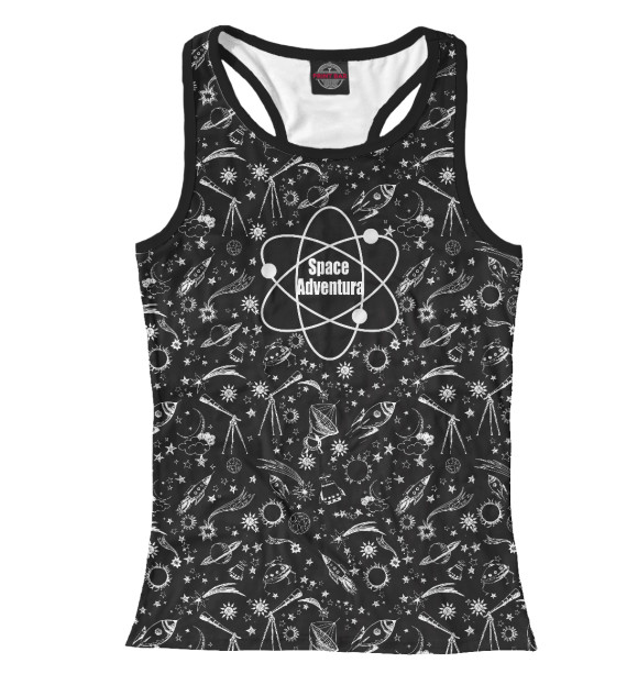 Женская майка-борцовка с изображением Space цвета Белый