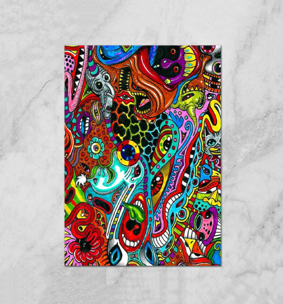 Плакат с притом Трип цвета Белый Плакат с изображением Трип цвета Белый