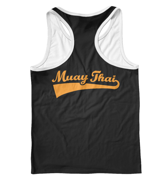 Мужская майка-борцовка с притом Муай Тай цвета Белый Мужская майка-борцовка с изображением Муай Тай цвета Белый