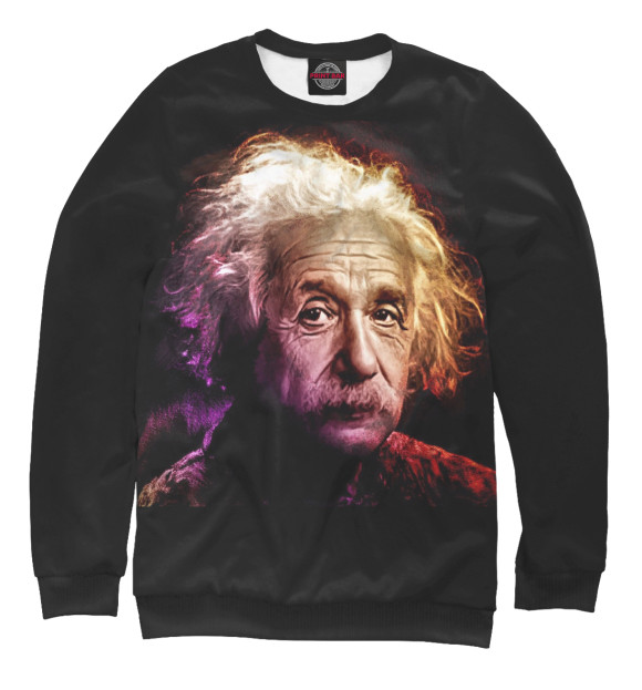 Мужской свитшот с изображением Эйнштейн цвета Белый