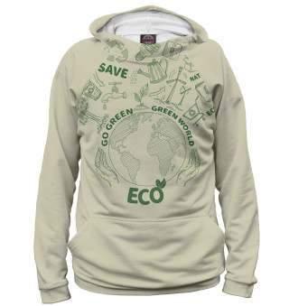 Худи для девочки Go Green Green World Eco
