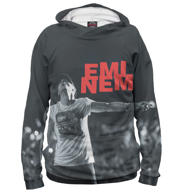 Мужское худи с изображением Eminem цвета Белый