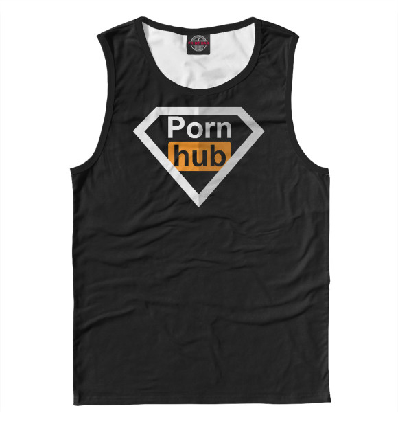 Мужская майка с изображением Super Pornhab цвета Белый