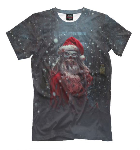Футболка для мальчиков с изображением Zombie Santa цвета Молочно-белый