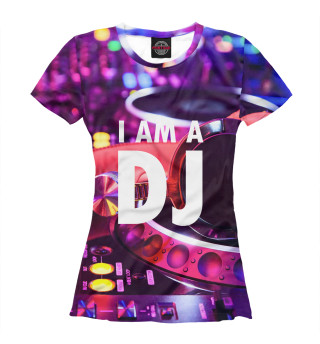 Футболка для девочек I am a DJ