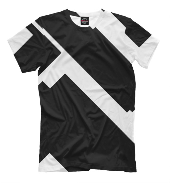 Мужская футболка с изображением Геометрия цвета Черный
