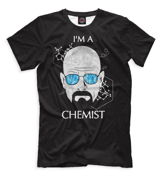Мужская футболка с изображением Химия цвета Черный