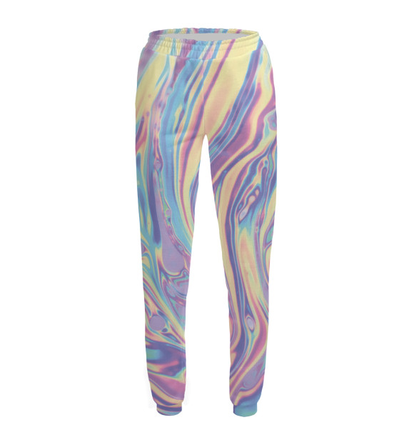 Женские спортивные штаны с изображением Разводы бензина цвета Белый