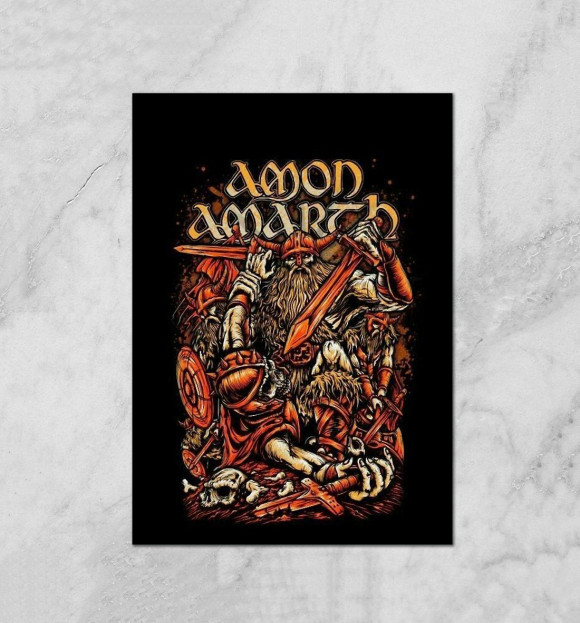 Плакат с притом Amon Amarth цвета Белый Плакат с изображением Amon Amarth цвета Белый