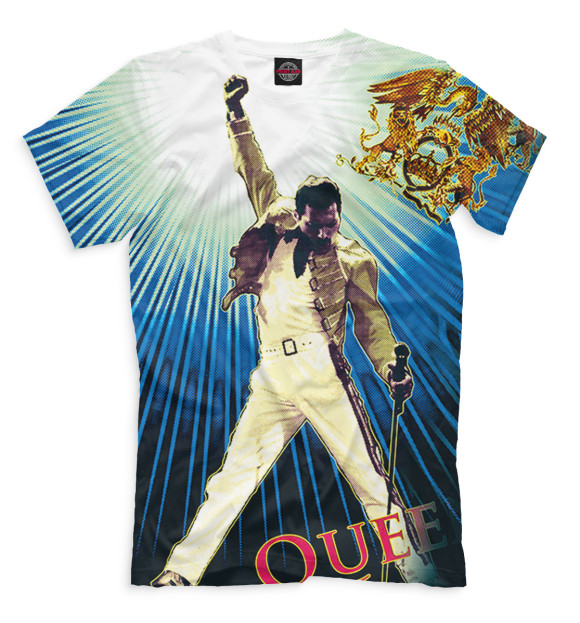 Мужская футболка с изображением Freddie Mercury цвета Молочно-белый