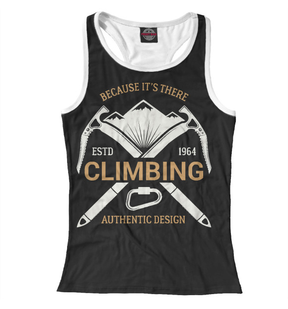 Женская майка-борцовка с изображением Climbing цвета Белый