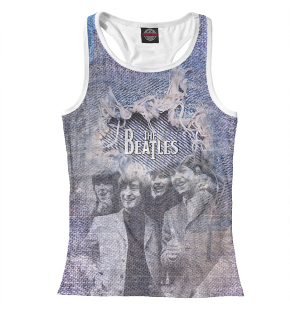 Женская майка-борцовка с изображением Ливерпульская четвёрка цвета Белый