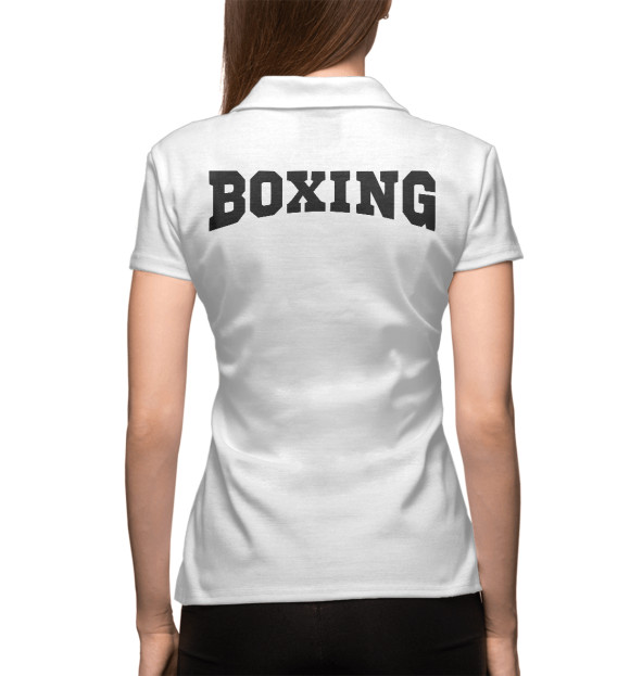 Женское поло с изображением Boxing цвета Белый