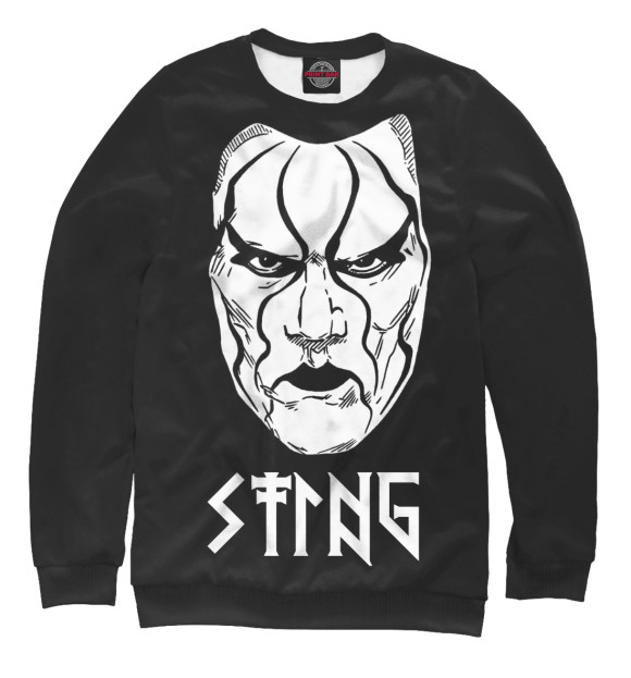 Мужской свитшот с изображением STING цвета Белый