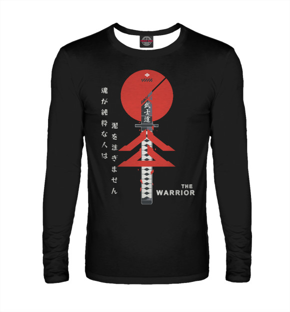 Мужской лонгслив с изображением Дух Воина цвета Белый