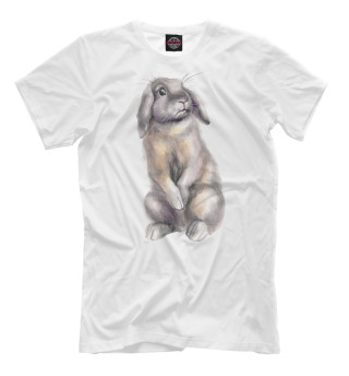 Мужская футболка Удивленный кролик