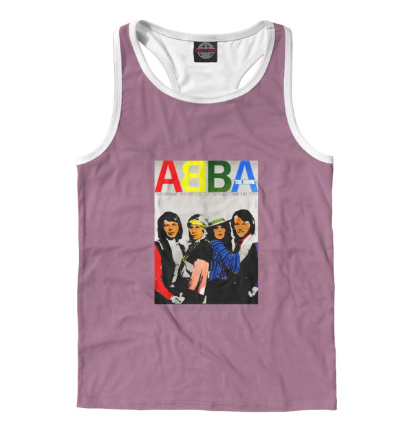 Мужская майка-борцовка с изображением ABBA цвета Белый