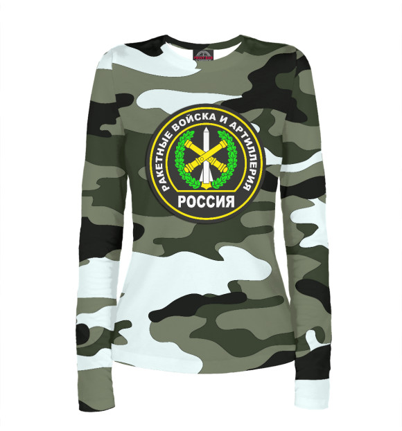 Женский лонгслив с изображением Ракетные Войска | ПВО цвета Белый
