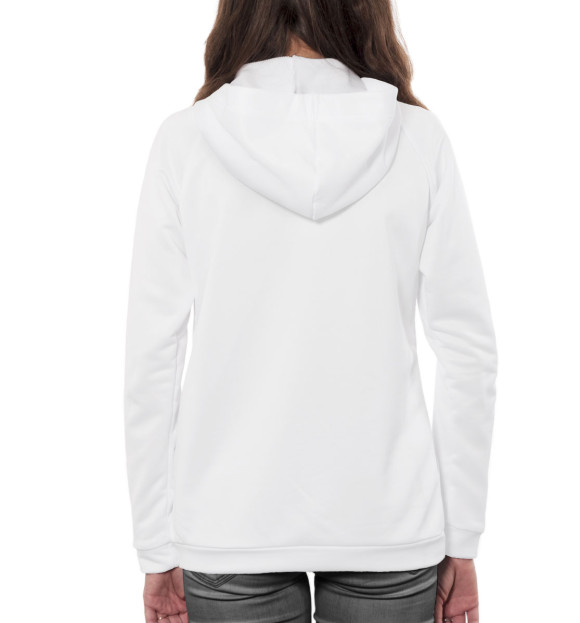 Женское худи с изображением Добро должно быть с кулаками цвета Белый