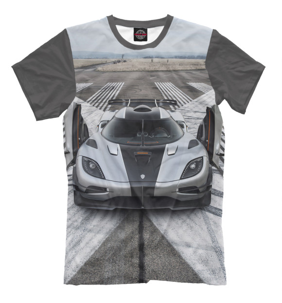 Мужская футболка с изображением Koenigsegg One:1 цвета Серый