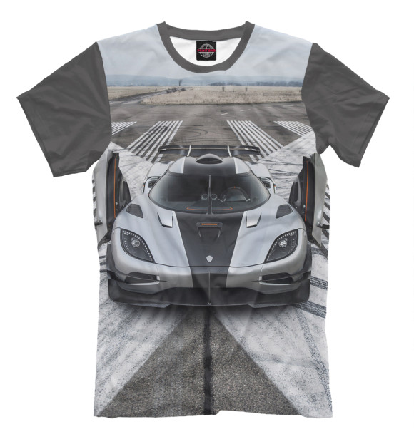 Футболка для мальчиков с изображением Koenigsegg One:1 цвета Серый